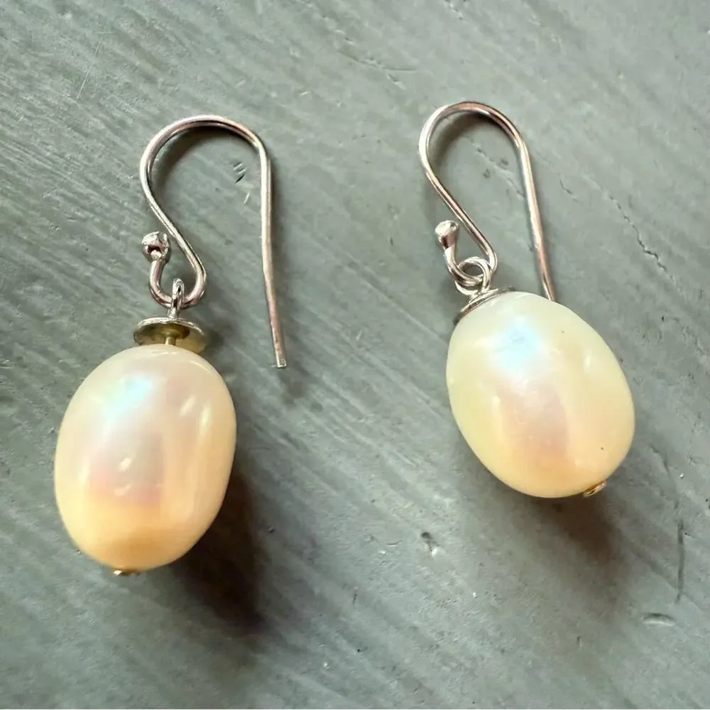925 Sterling Silver Pearl Drop Earrings